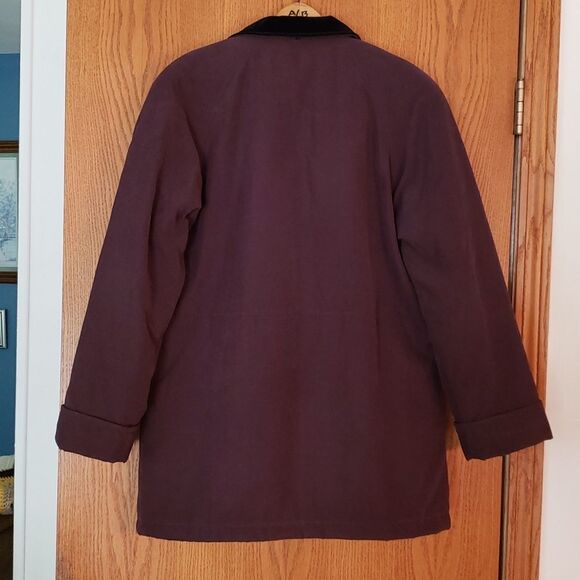 EUC Classic Elements Soft and Warm Wine Colored Quilt Lined Coat Jacket Sz S - Picture 2 of 8